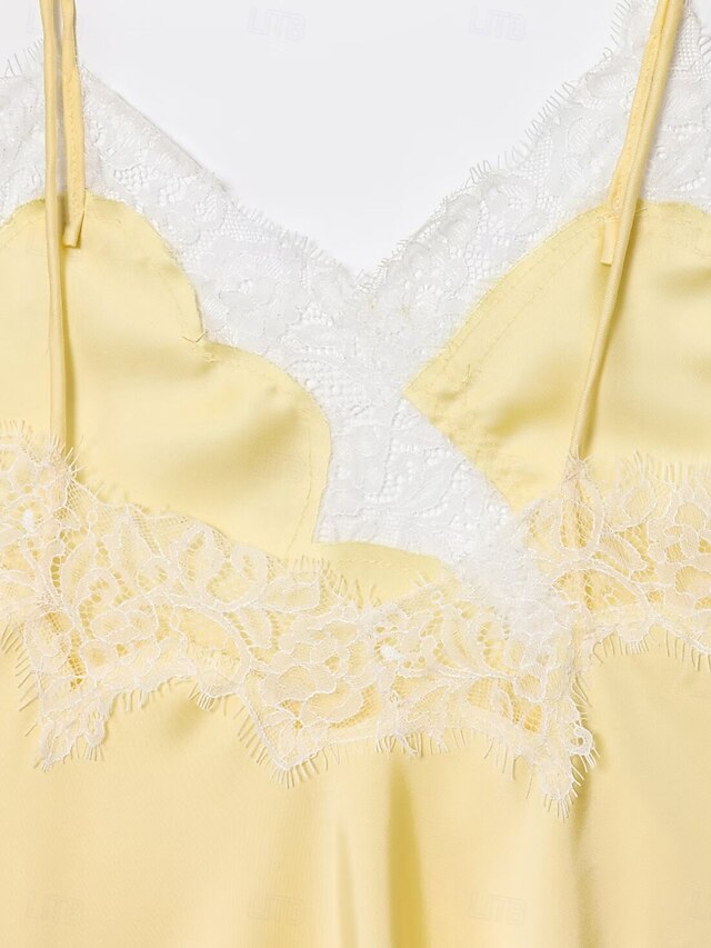 Women's Blouse Camisole Tank Top Sleeveless Shirt Lace Trim