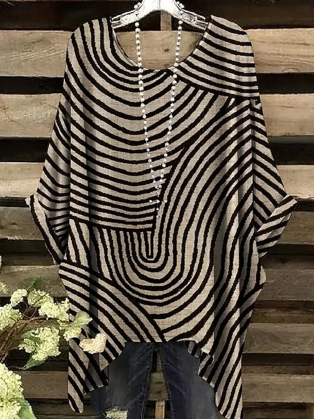 Women's Blouse Asymmetric Graphic Geometric Vintage Daily