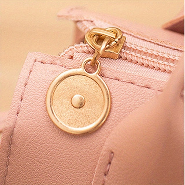 Women's White Faux Leather Handbag with Top Handle and