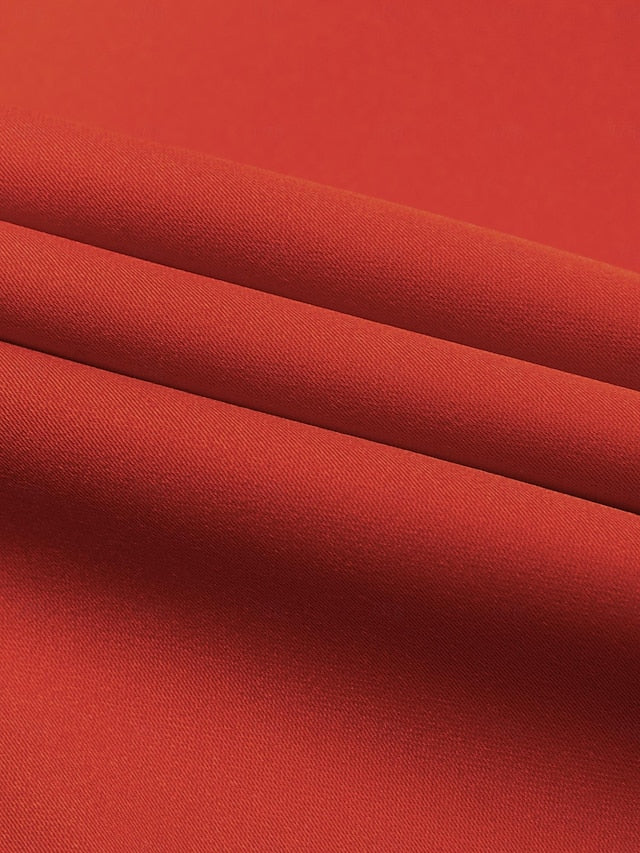 Women's Midi Skirt Green Color Block Elastic Waistband