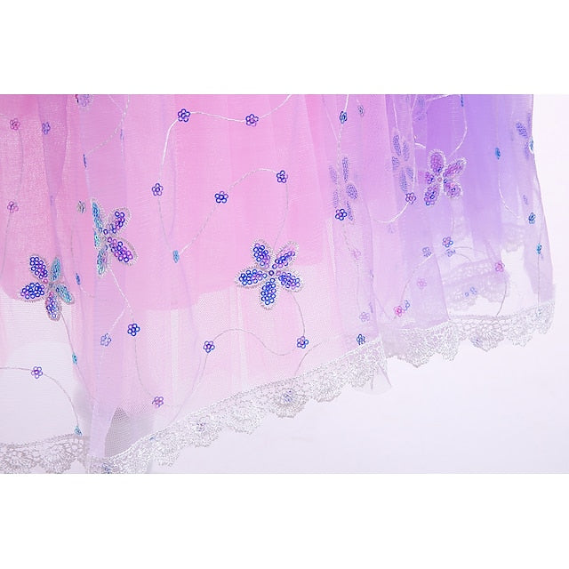 Dress Princess Cosplay Flower Cloak Rapunzel Girl