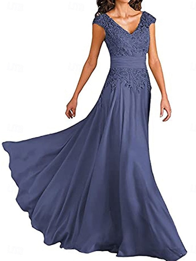 A-Line V Elegant Dress Bride Mother Floor Neck Simple the of