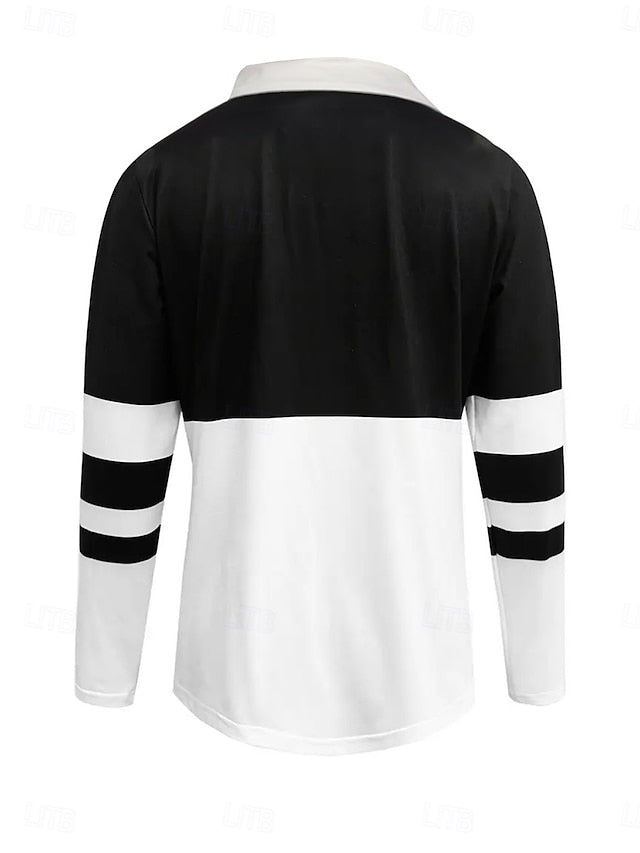 Women's Blouse Zipper Striped Stylish Casual Long Sleeve