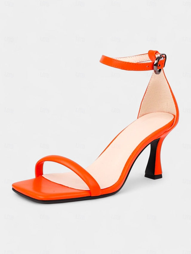 Minimalist Strap - Mid-Heel Green Women for Sandals Sleek Ankle