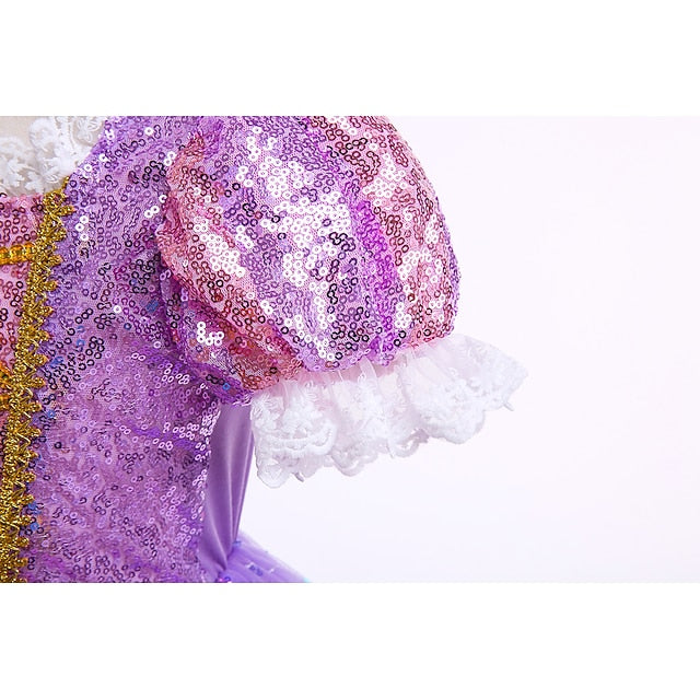 Dress Princess Cosplay Flower Cloak Rapunzel Girl