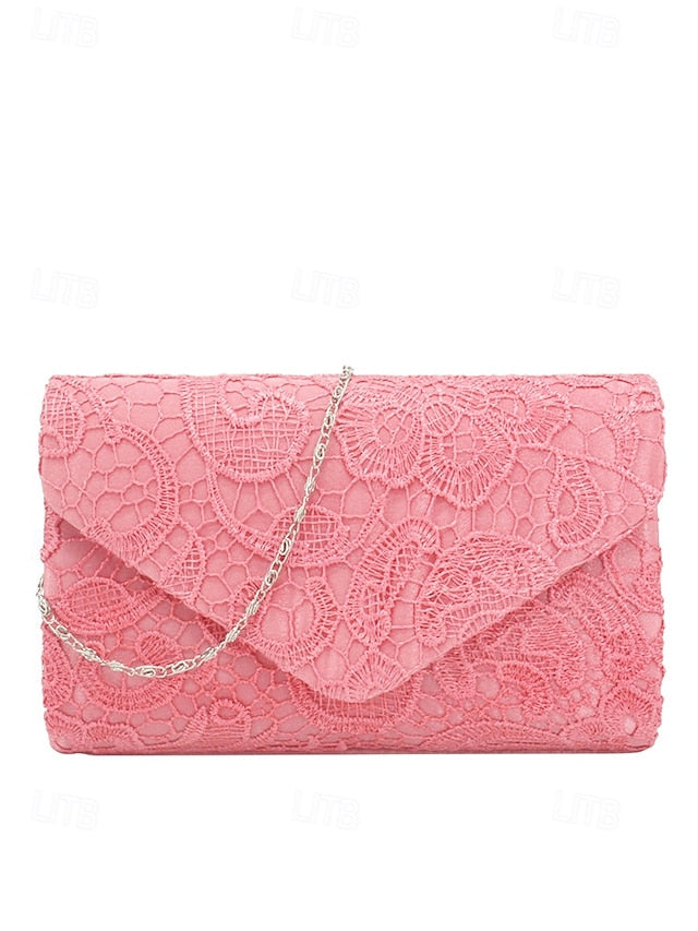 Clutch Bag with Lace Women's Evening Chain Strap