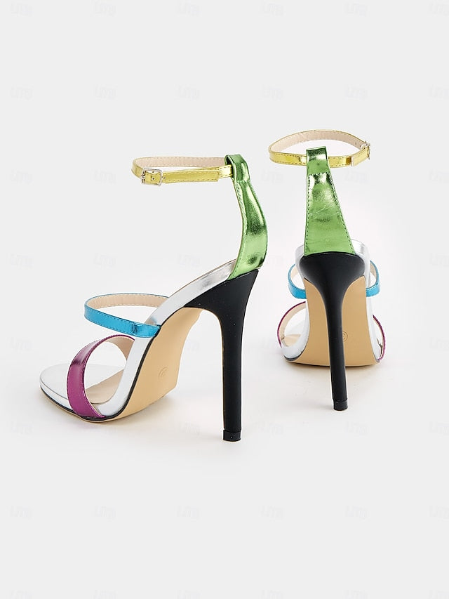Metallic Heels Women's Stiletto – Vibrant Multi-Color