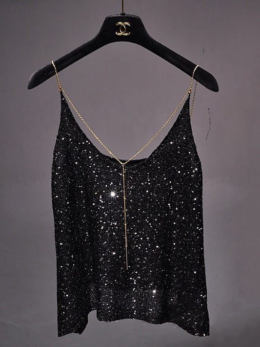 Women's Blouse Sequin Tops Camisole Tank Top Sequins