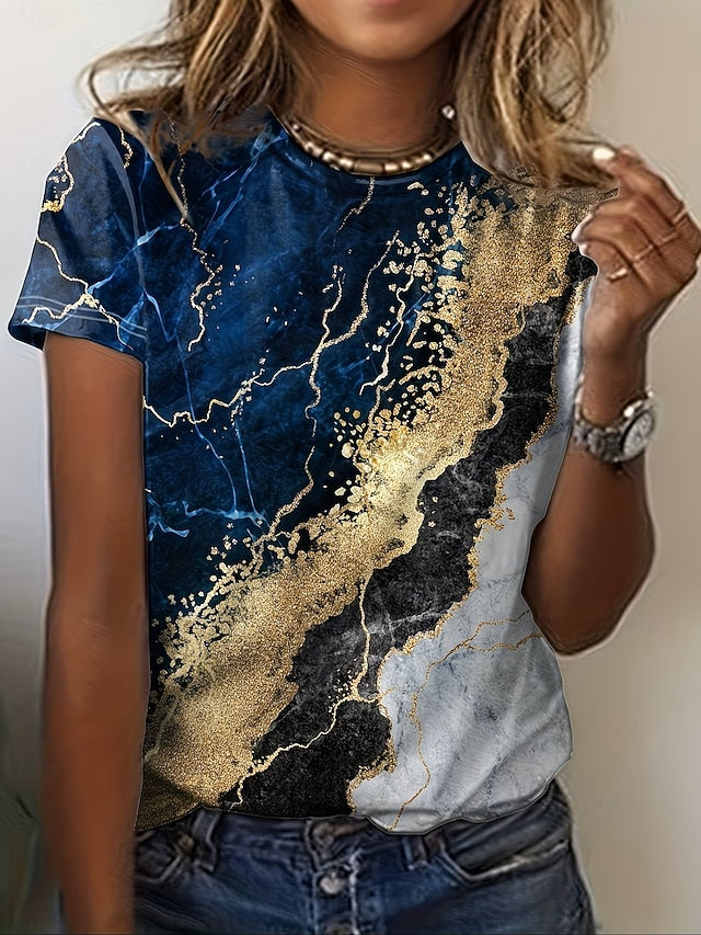 Women's T Shirt Ocean Vintage Stylish Casual Short Sleeve