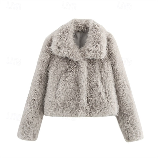Furs Fur Buttons Faux Warm Women's Comfortable Coat