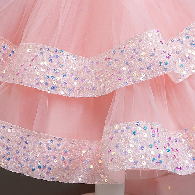 Wedding Kids Special Party Sequin Girls' Sleeveless Dress