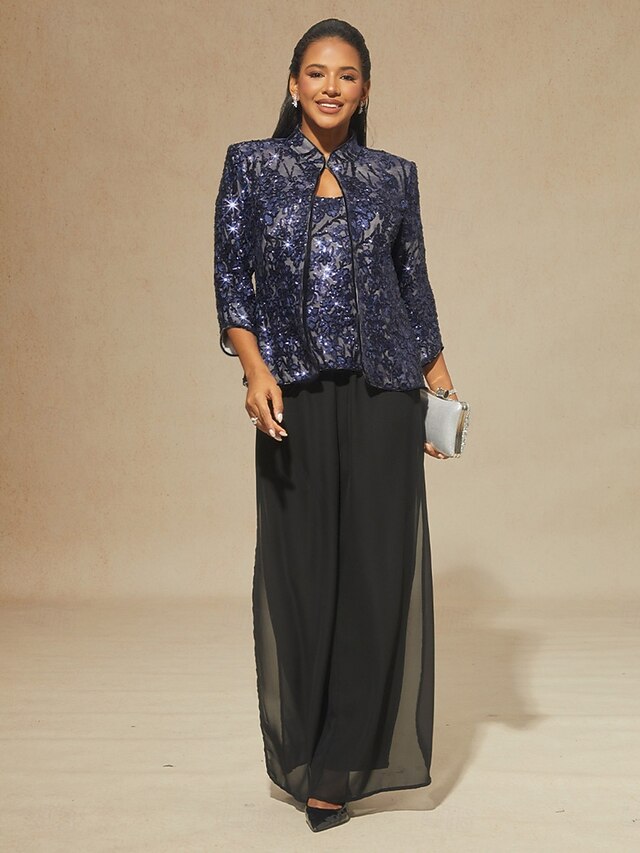 Women's Blouse 2 Pieces Outfits Dressy Tops Sequins