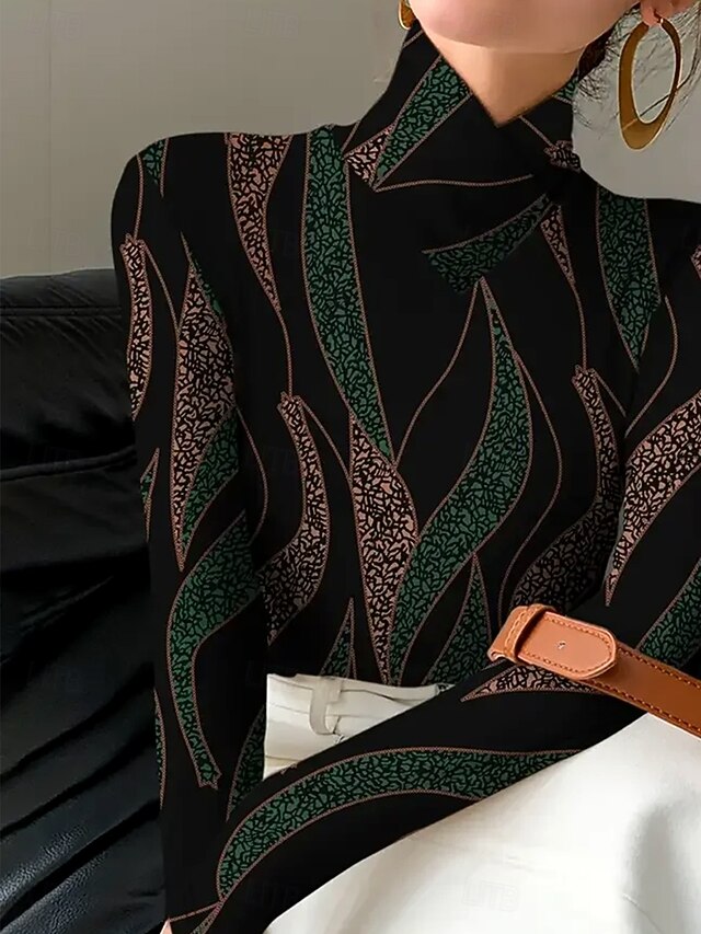 Women's T Shirt Print Graphic Abstract Geometry Elegant