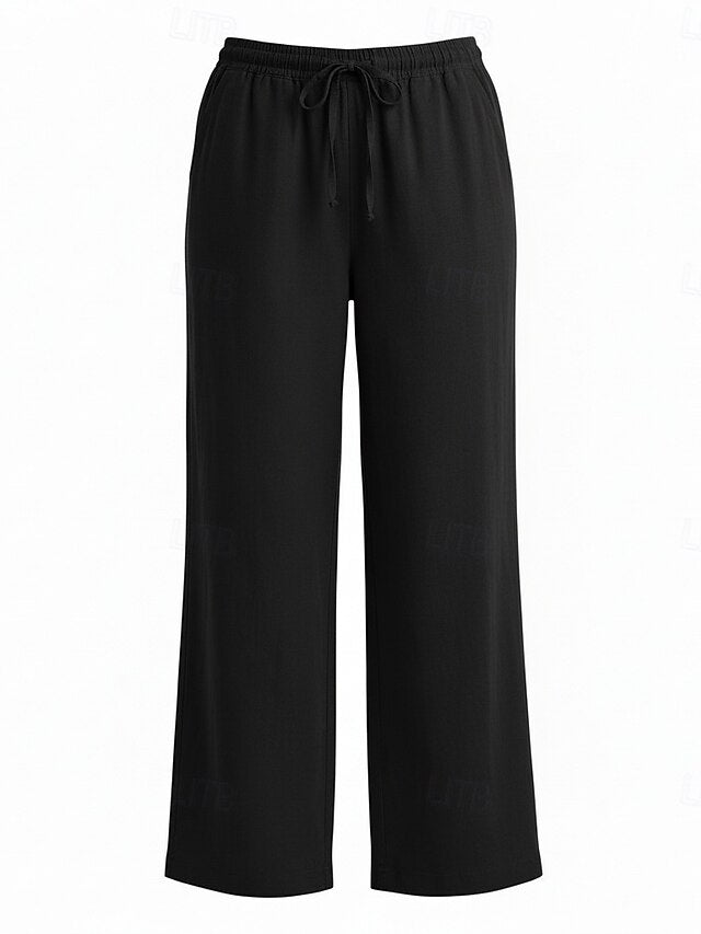 70% Linen Women's Linen Pants Culottes Wide Leg Wide Leg
