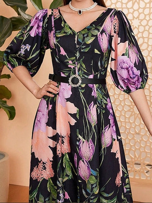 Neck A-Line Bride Dress the Elegant of Mother Floor V Length