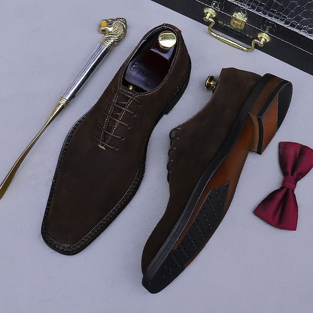 - Leather Suede Cowhide Oxford Genuine Shoes Men's
