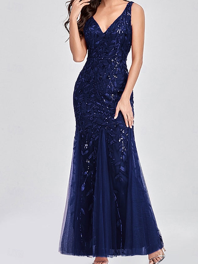 of Party Floor Elegant Mother Bride the Neck V Dress