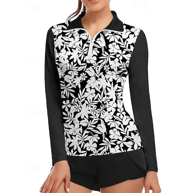 Women's Graphic Tennis Shirt Sport Top Long Sleeve Print