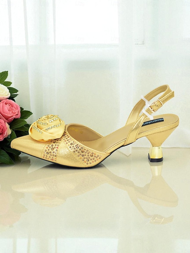 Clutch Set and Women's Slingback - Heels Gold Matching