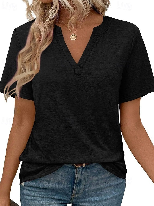 Women's T Shirt Tee Top Plain Fashion Classic Casual Short