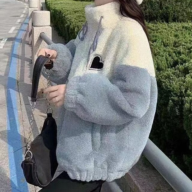 Women's Fuzzy Fleece Jacket Winter Coat with Pockets Long