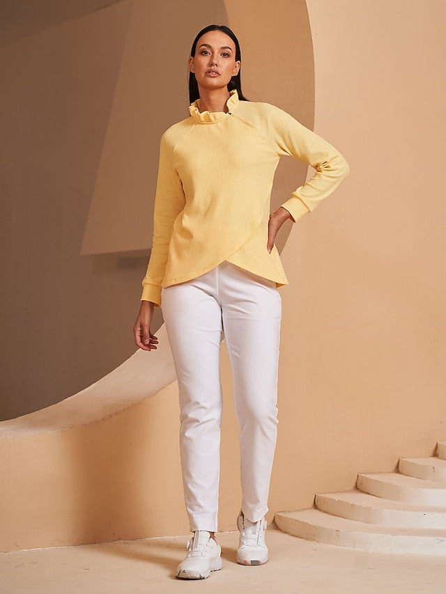 Women's Golf Pullover Sweatshirt Light Pink Yellow Dark