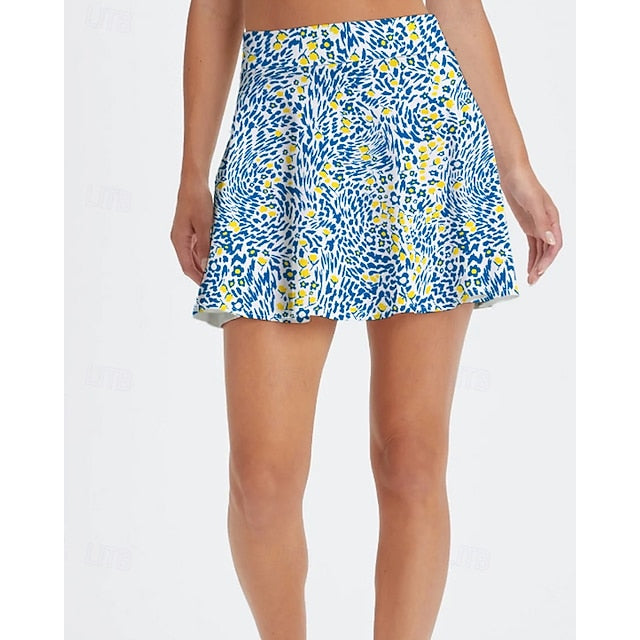 Women's Floral Casual Skirt Tennis Skirts with Shorts