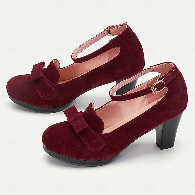 Bow - Green Heels Women's with Mary Detail Suede Jane