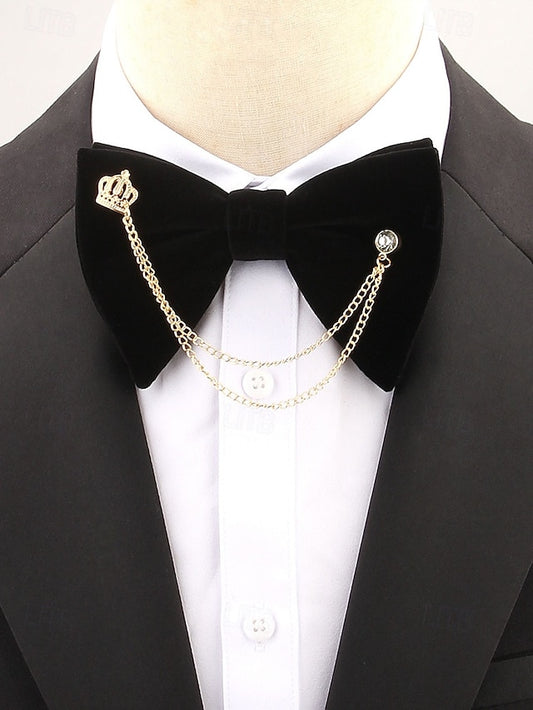 Detail Bow Chain Men's – Tie and Velvet with Crown