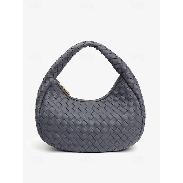 Leather Elegant Woven Chic Bag Women's Hobo – Round Ivory