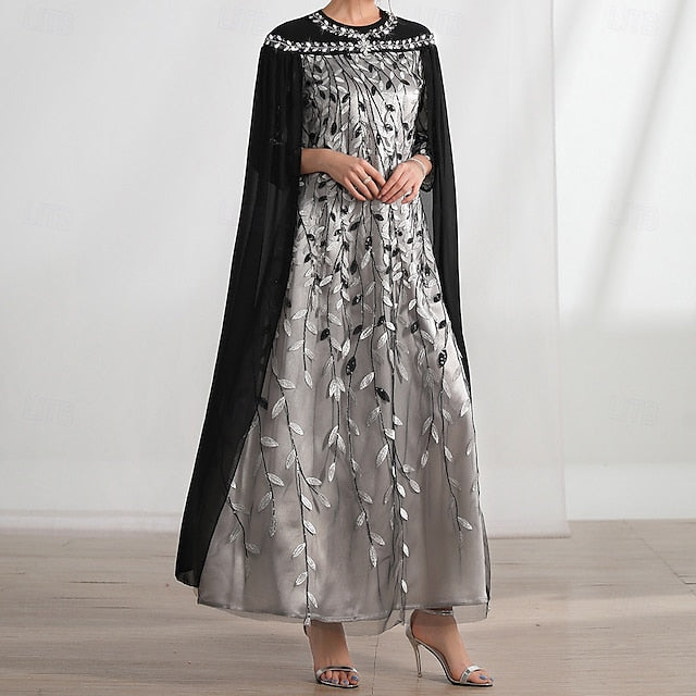 Crew Bride A-Line Cape Mother Dress the Elegant Neck of