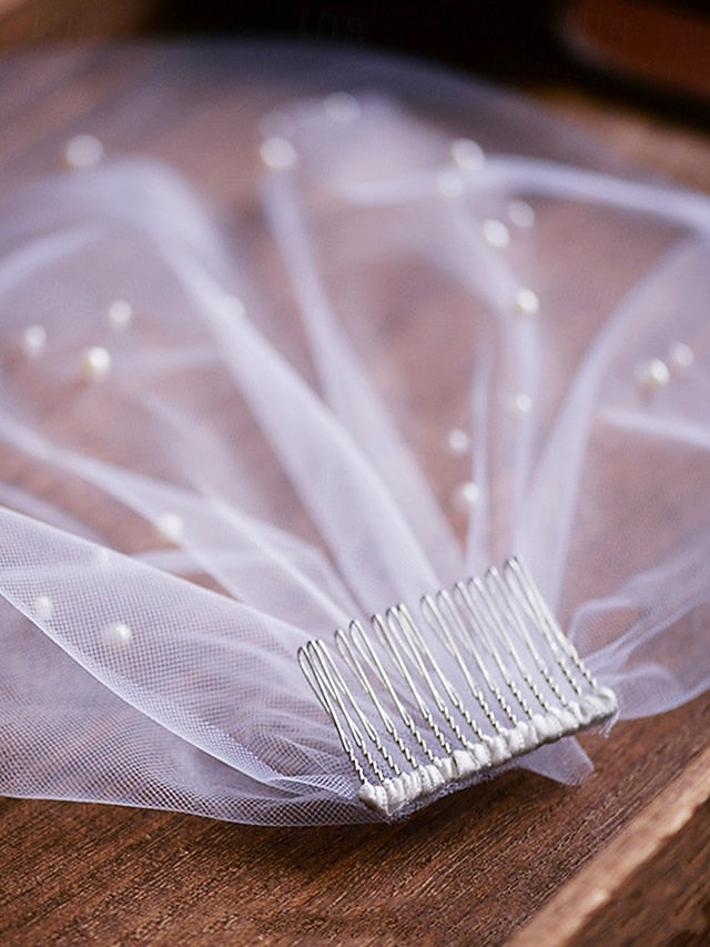 Embellishments Crystal and Veil – with Short Pearl Bridal