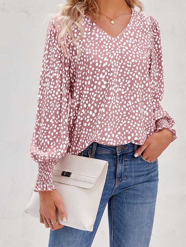 Women's T Shirt Print Floral Casual Long Sleeve V Neck