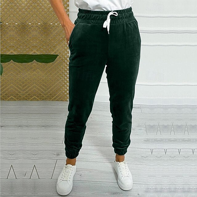 Women's Corduroy Pants Slacks Straight Streetwear Casual