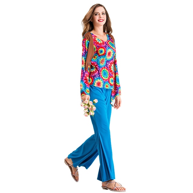 1960s Hippie 1970s Pants Cosplay Costume Outfits Disco Fancy