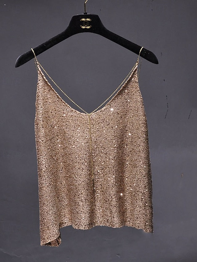 Women's Blouse Sequin Tops Camisole Tank Top Sequins
