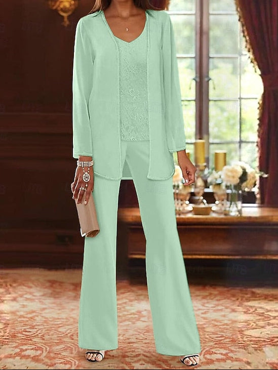 Piece Formal Bride 3 Beach Mother Wedding of the Pantsuit