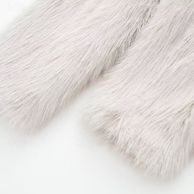 Furs Coat Faux Pocket Comfortable Fur Warm Women's