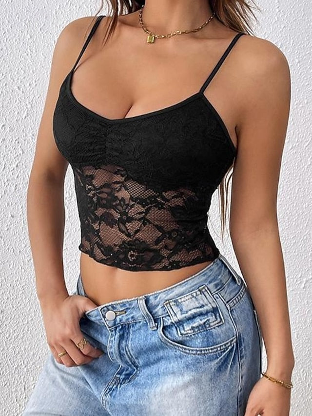 Women's Tank Top Eyelet top Lace Tops Tunic Stylish Hot