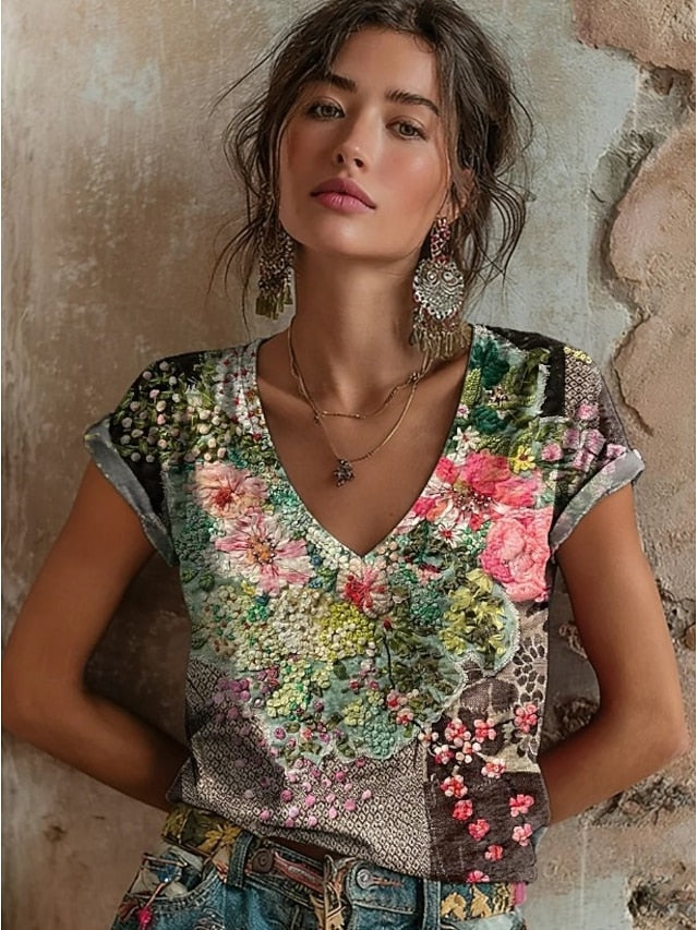 Women's T Shirt Floral Graphic Vintage Stylish Classic