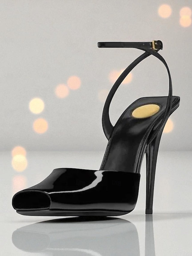 Green Peep Toe High Patent - Women's Dark Heels Leather