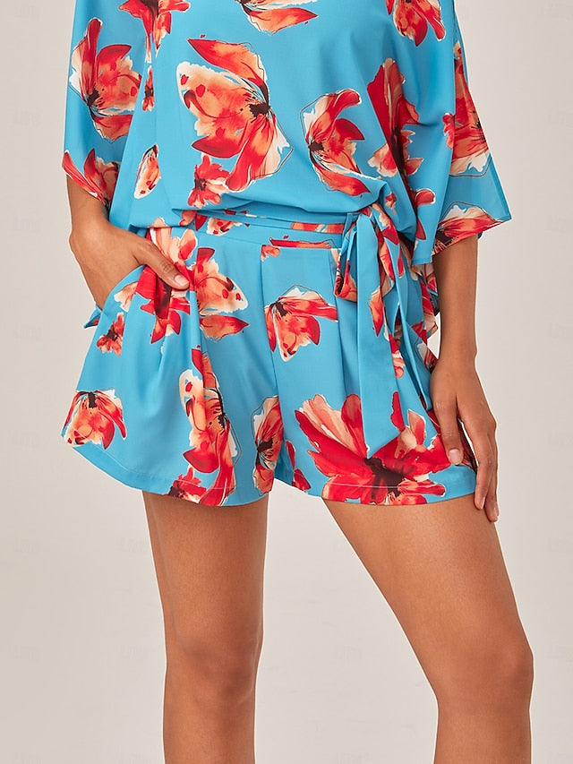 Summer Vacation High-waisted Tie-front Fresh Mini Short