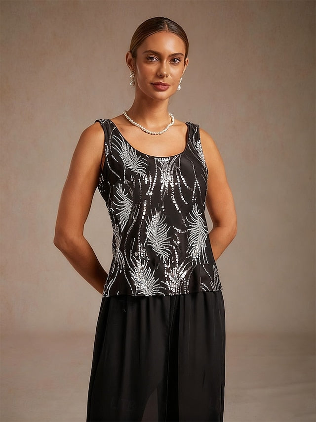 Women's Twinset Blouse Dressy Tops Evening Tops Feather