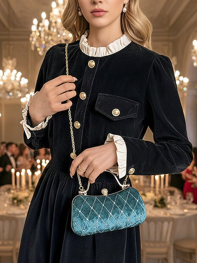 Evening Purse - Accents with Diamond Velvet Quilted Women's