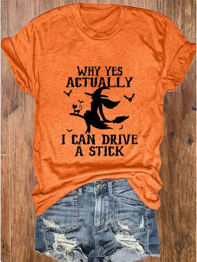 Women's T shirt Monster Graphic Witch Vintage Stylish