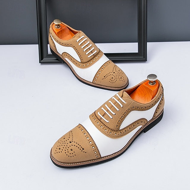 Oxford with Brown White and Brogue Classic Men's Shoes