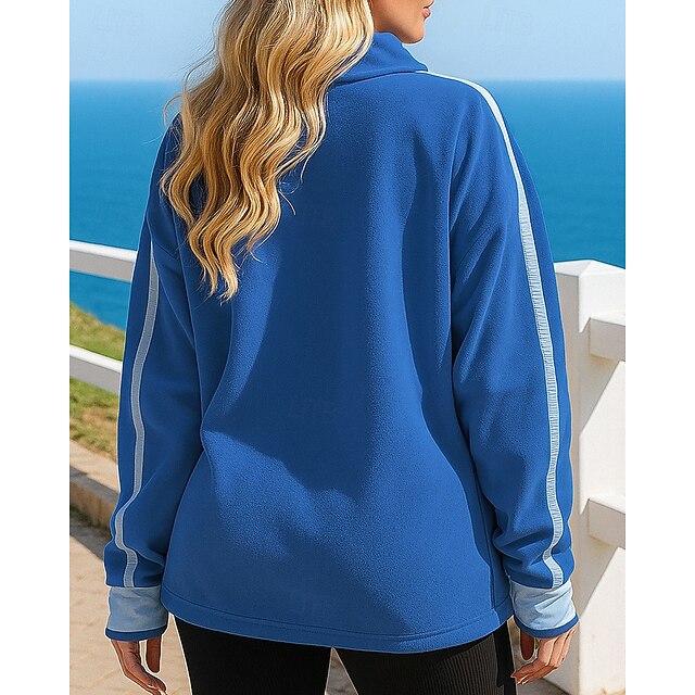 Women's Pullover Sweatshirt Casual Tops Baggy Quarter Zip