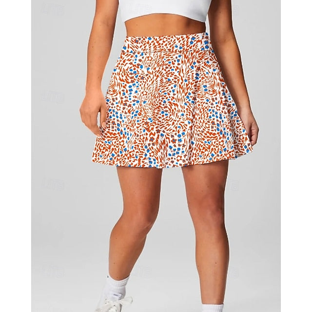 Women's Floral Casual Skirt Tennis Skirts with Shorts