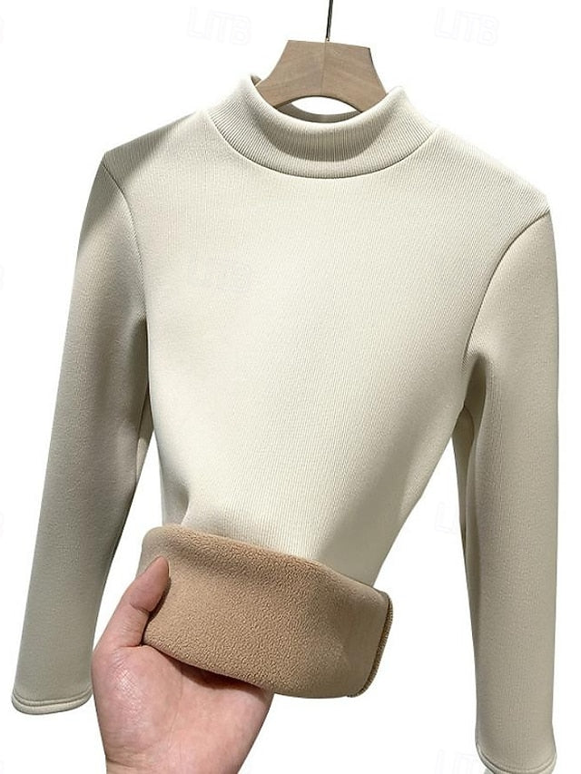 Women's Tunic Solid Color Casual Long Sleeve Turtleneck