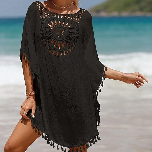 Women's Swimwear Cover Up Swim Dress Swimsuit Crochet